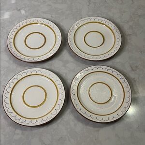 Vintage Stangl Pottery Golden Blossom saucer plates set of 4.